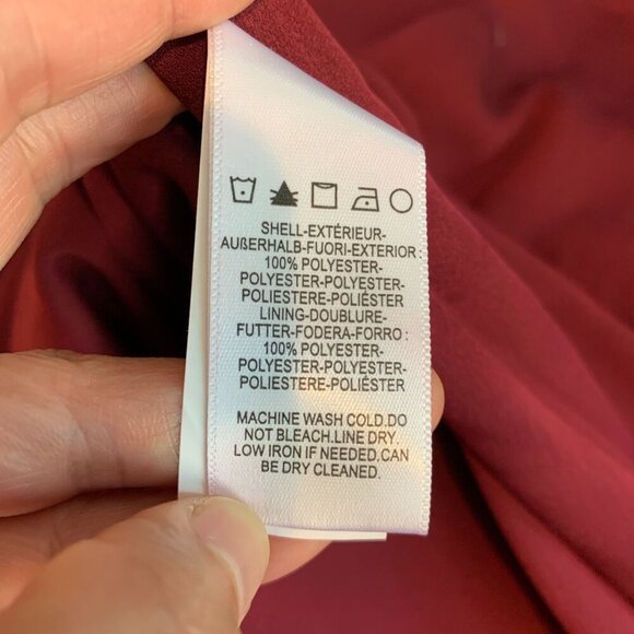 Dress The Population Womens VIOLA Long Dress Mermaid Gown SMALL in Burgundy - Picture 9 of 11